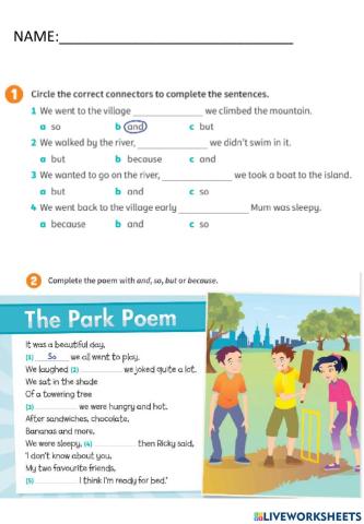 English so but and because