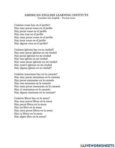 14 How Many - Present Tense