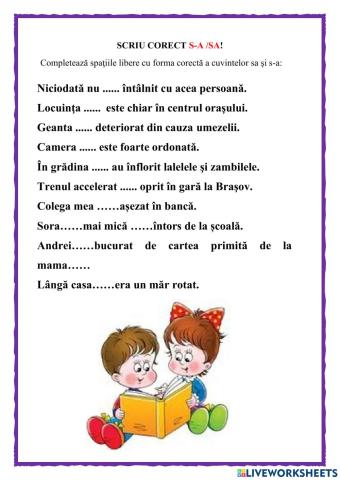 Scriem corect cu sa - s-a