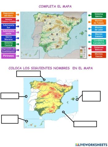Mapa del Relieve de España