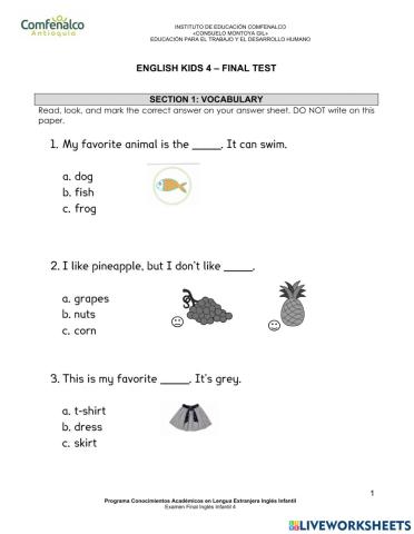 English Code 3 final test