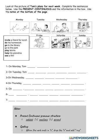 Tom's Plans for the Weekend