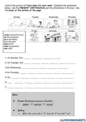 Tom's Plans for the Weekend