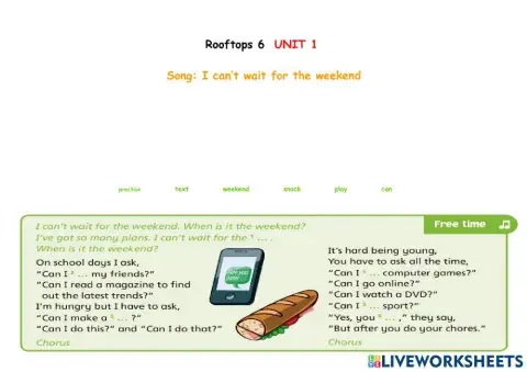 Rooftops 6 Unit 1   Song