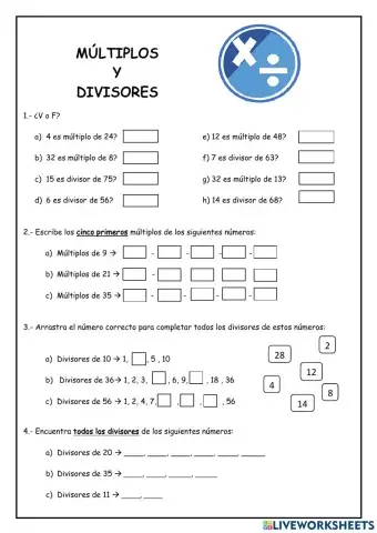 Multiplos y divisores