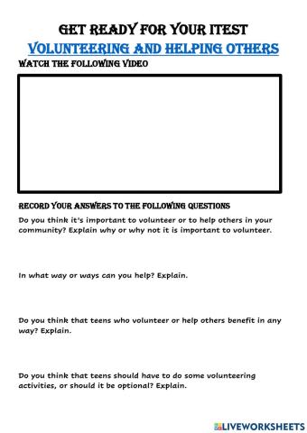 Volunteering and Helping Others