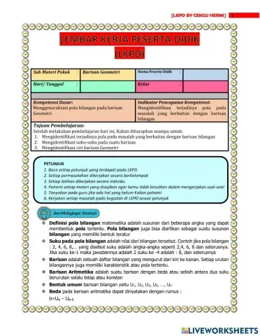 Lkpd barisan geometri