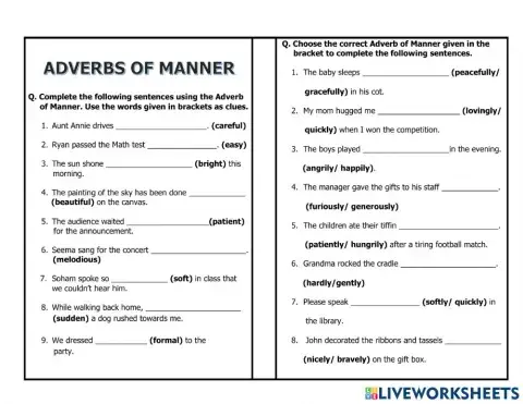 Adverbs of manner