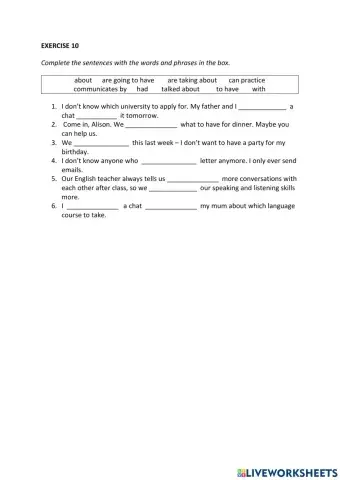 IE0, Unit 9, Grammar and Vocabulary, Exercise 10