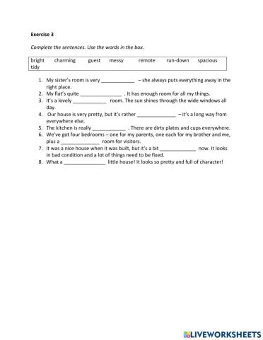 IE2, Unit 1, Vocabulary and Grammar, Exercise 3