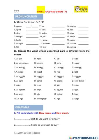 Ta7 unit 5 food and drinks p1