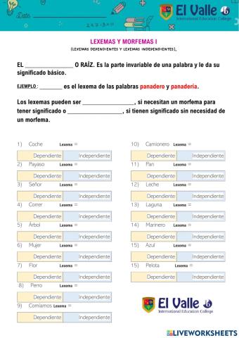 Lexemas y morfemas i