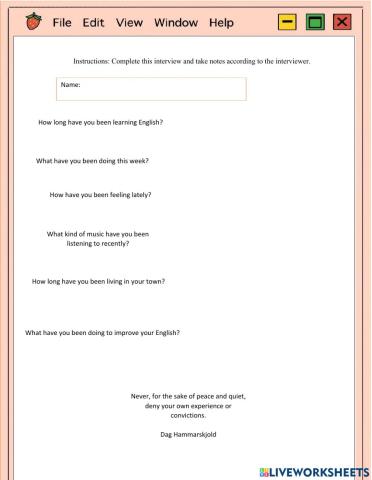 What have you been doing?