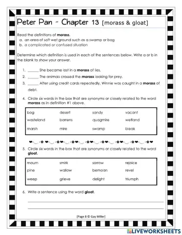 Peter Pan Ch 13 Vocab