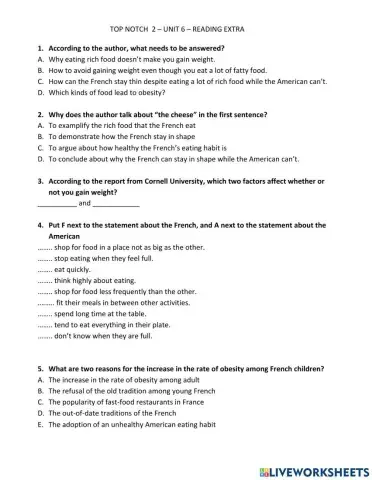 TN2 - Unit 6 - Reading extra