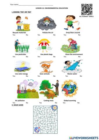 Lesson 13. environmental education