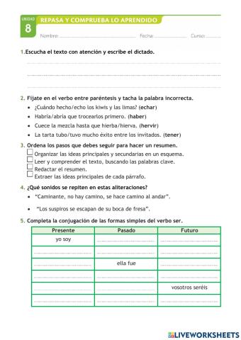 Prueba Lengua Tema 8