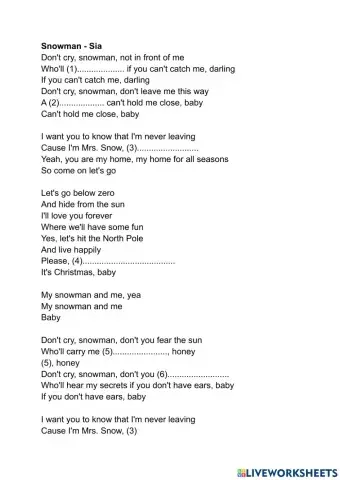 Listening Snowman - Sia