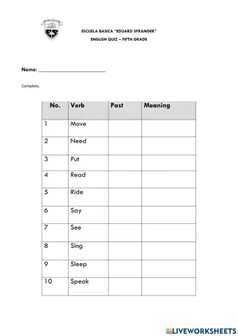 Quiz verbs 4