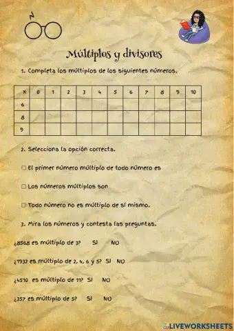 Múltiplos y divisores