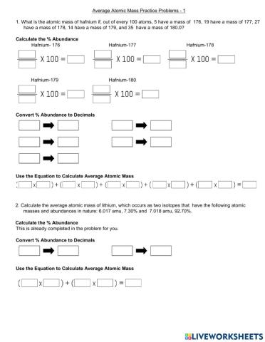 Average Atomic Mass - 1