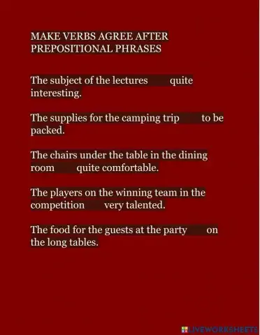 Make verbs agree after prepositional phrases