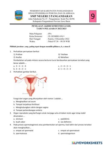 PAS IPA Semester 1 Tahun 2022-2023