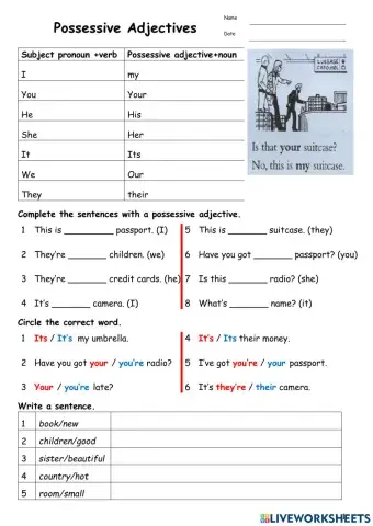 Possessive adjectives