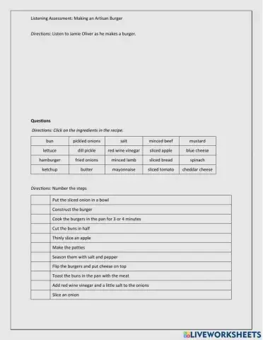 Listening: Making a Burger