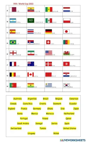 2022 FIFA World Cup 32 countries