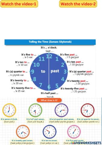 Telling the time Unit 4
