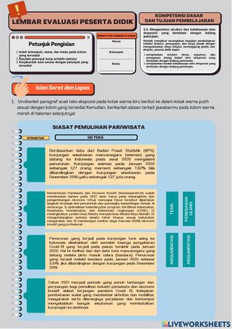 Lembar Evaluasi Struktur dan Kaidah Kebahasaan Teks Eksposisi