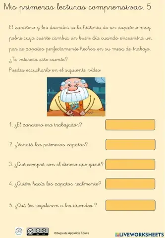 Lectura El zapatero y los duendes