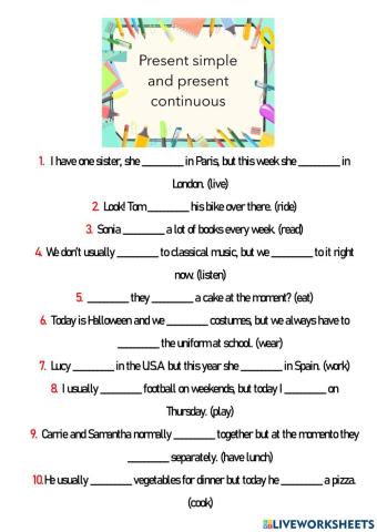 Present Contrast Exercise