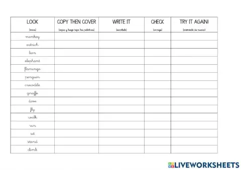 Look, copy, write, check and try again