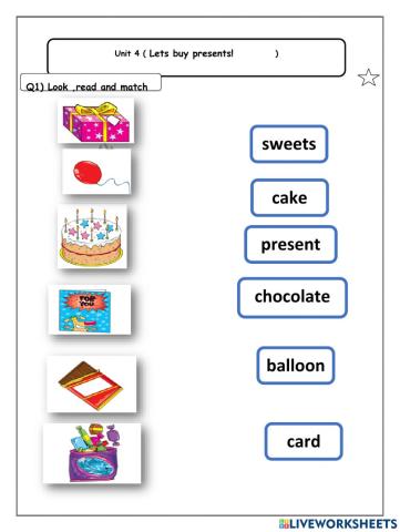 unit 4 lesson 1 words presents