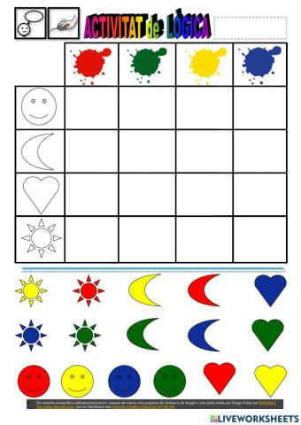 Activitat de Lógica amb taula de doble entrada.
