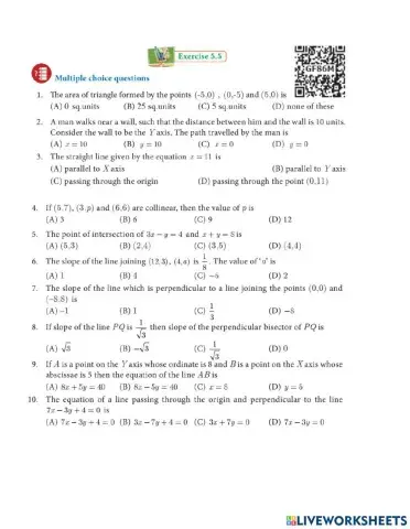 Class 10 Maths One Mark Test Chapters 5-8