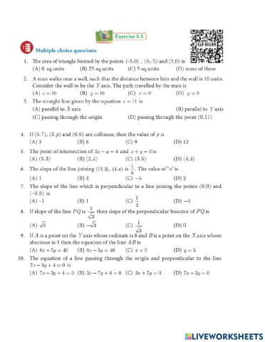 Class 10 Maths One Mark Test Chapters 5-8
