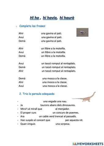 Ortografia: hi havia, hi ha, hi haurà