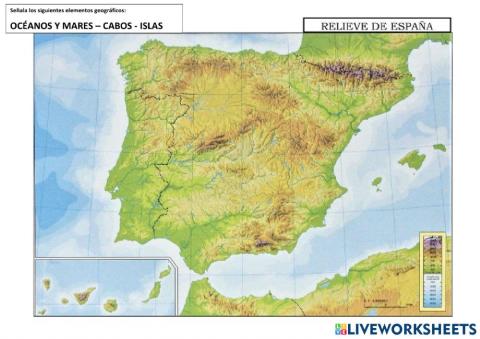 Mapa I: Cabos e Islas (Geografía Física de España)