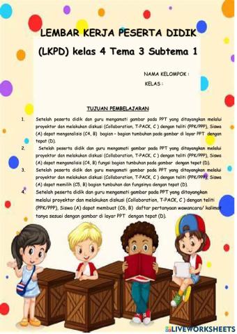 Lkpd-game tema 3 bagian tumbuhan