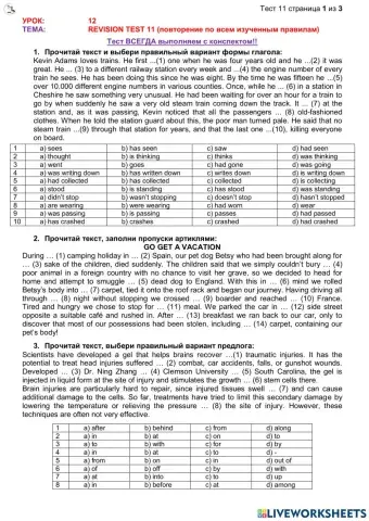 Revision test 11 (10th form)