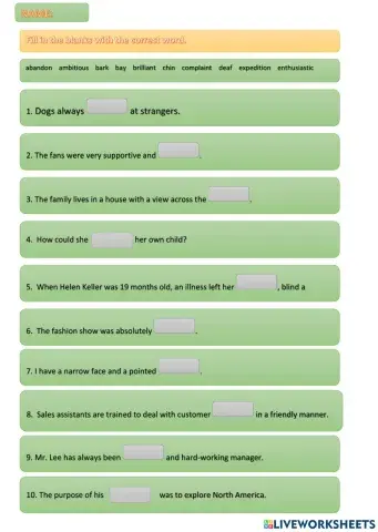 Unit 7 Vocabulary Review