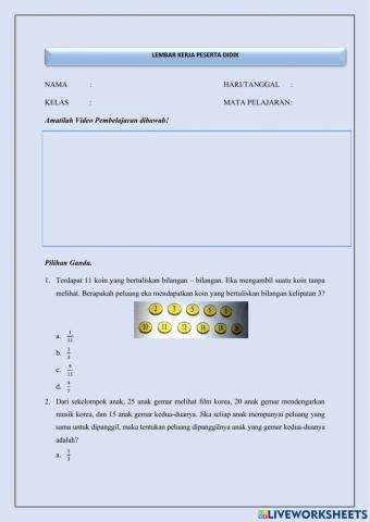 Peluang kelas viii-8