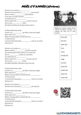 Chanson: -NOËL C'T' ANNÉE- (2Frères)