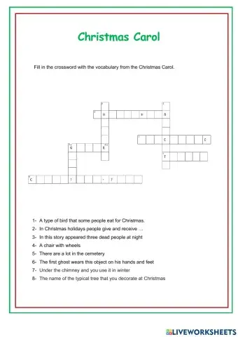 Crossword Christmas Carol