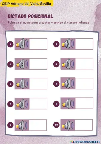 Dictado de números. Posicional1