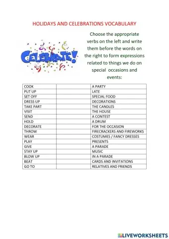 Parties and celebrations