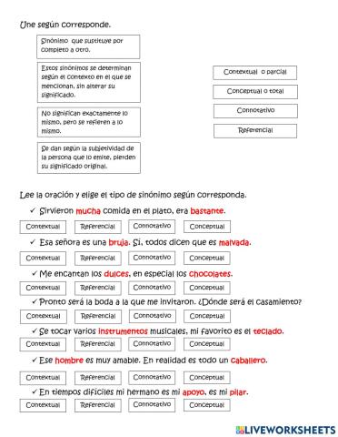 Clasificación de sinónimos